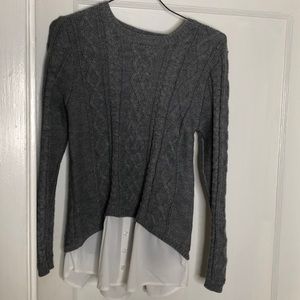 Grey sweater with connected undershirt